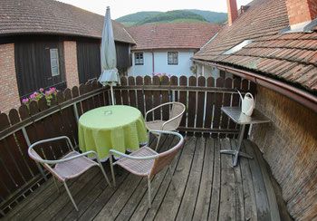 Balkon einer Ferienwohnung im Haus Stierschneider