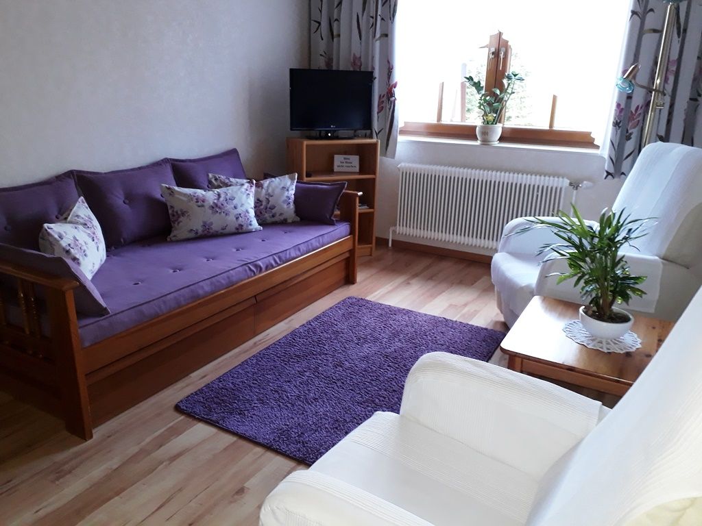 Wohnzimmer in der Ferienwohnung Lindenhofer