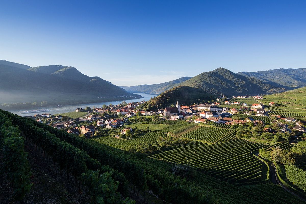 Ausblick auf Spitz im Sommer