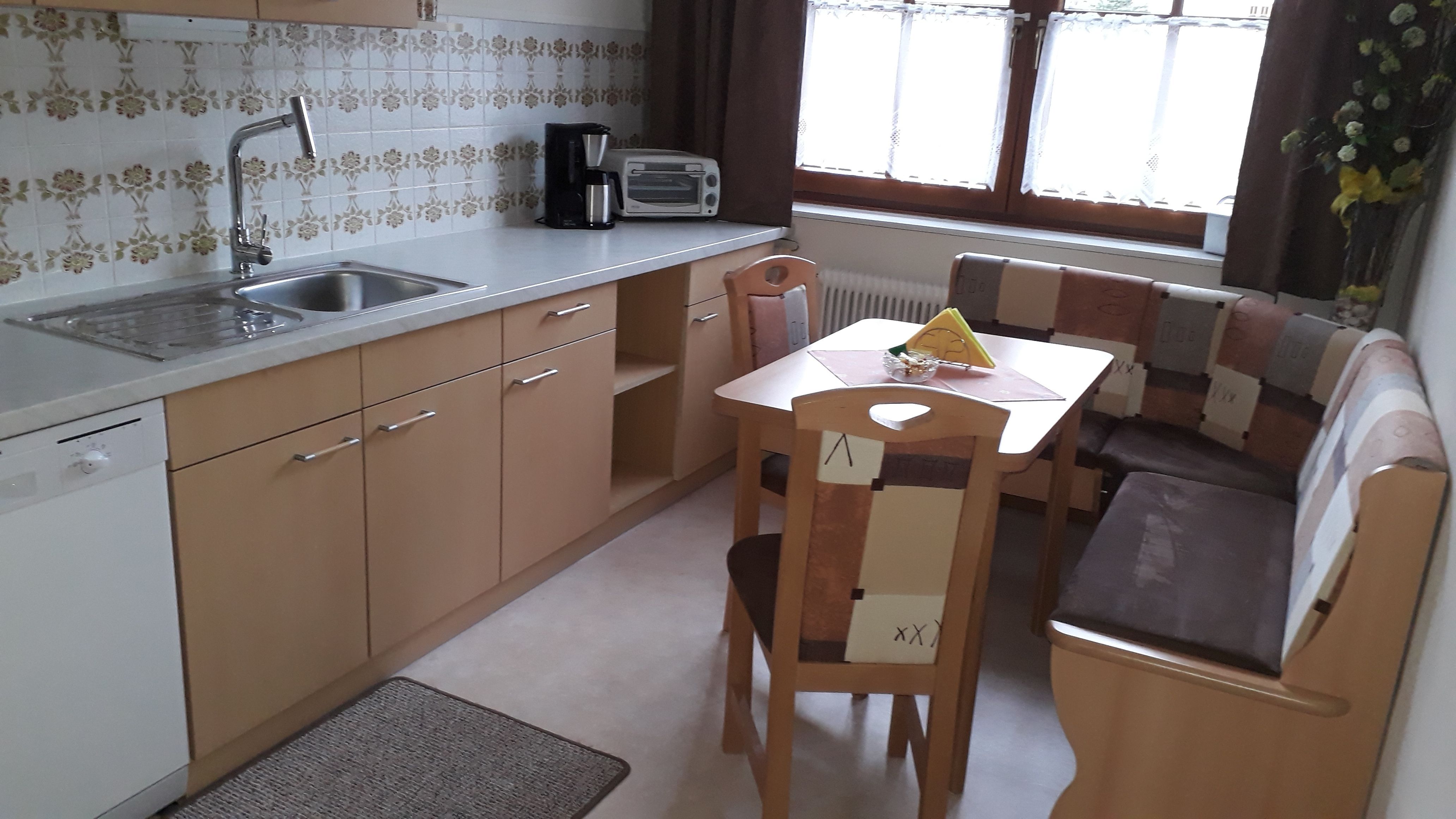Küche in der Ferienwohnung im Haus Lindenhofer