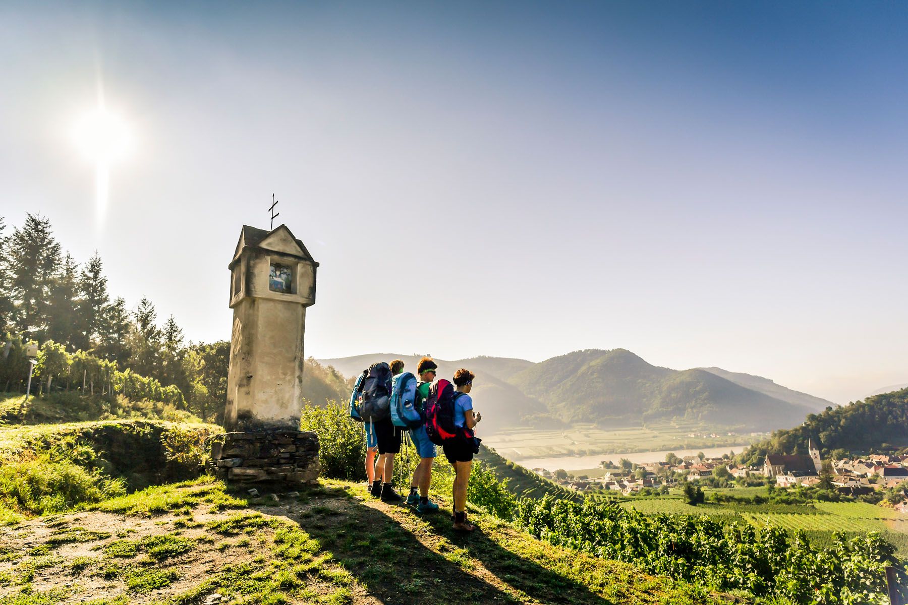 Wanderer beim Roten Tor