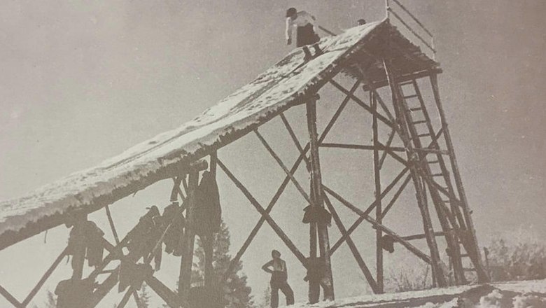 Skisprungschanze am Jauerling in den Nachkriegsjahren, &copy; Fotoarchiv Trautsamwieser