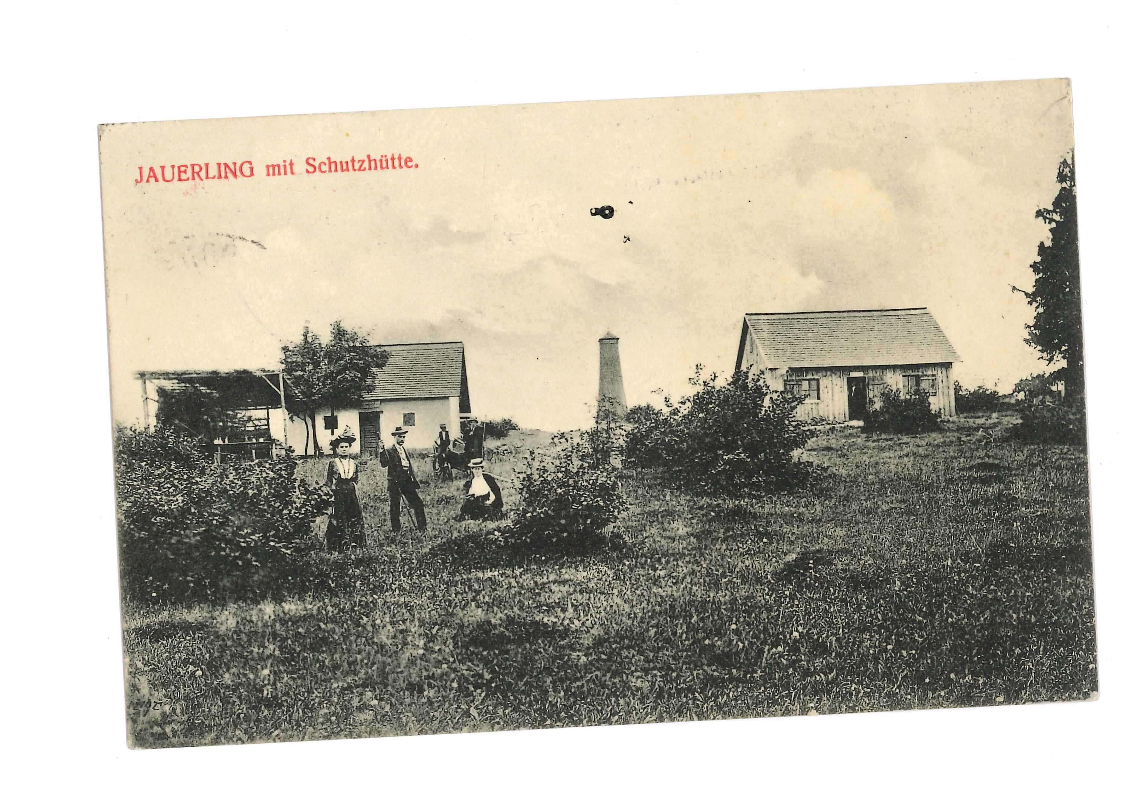 Ein historisches Bild das die alte Schutzhütte des Jauerlings zeigt.