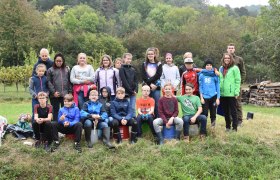 Naturparkmittelschule Emmersdorf beim Apfelsammeln, © Naturpark Jauerling-Wachau