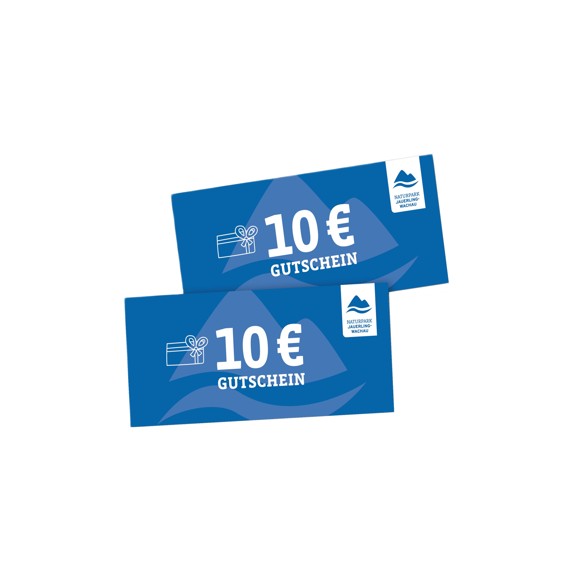 Ein Bild von zwei Blauen 10€ Gutscheinen des Naturparks Jauerling-Wachau